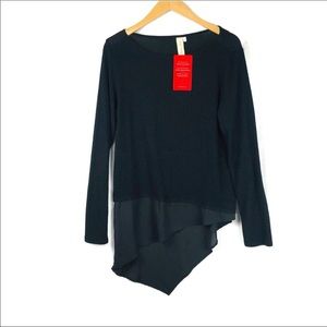 Evereve Allison Joy black asymmetric top, L